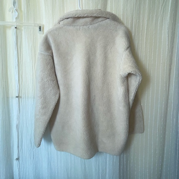 Chaps thick creamy off-white thick soft fleece pullover size small fits loose - Picture 3 of 8